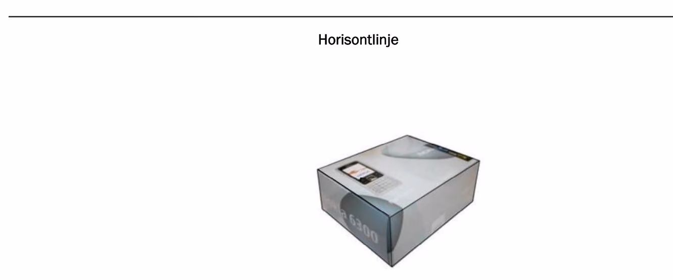 En eske tegnet i perspektiv under en horisontlinje