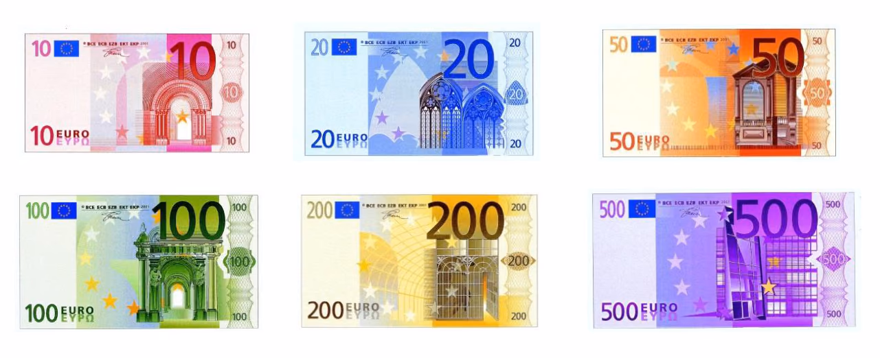 Eurosedlene familien kjøper i banken
