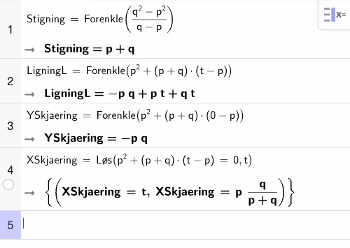 Løsning i GeoGebra CAS