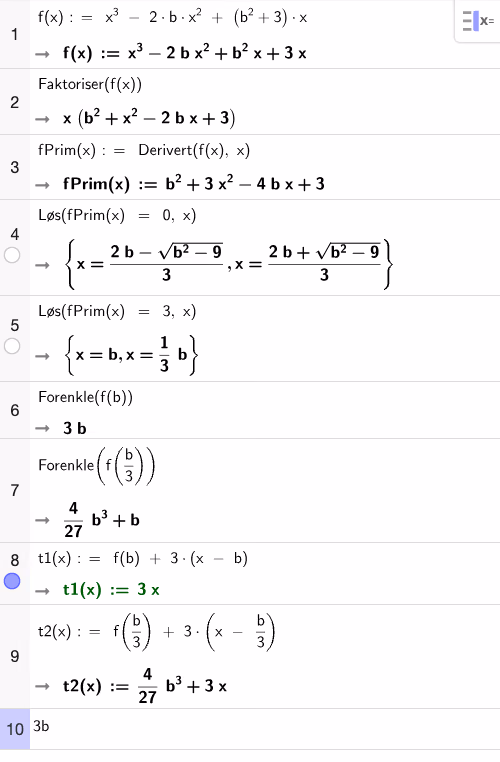 GeoGebra CAS-utklipp