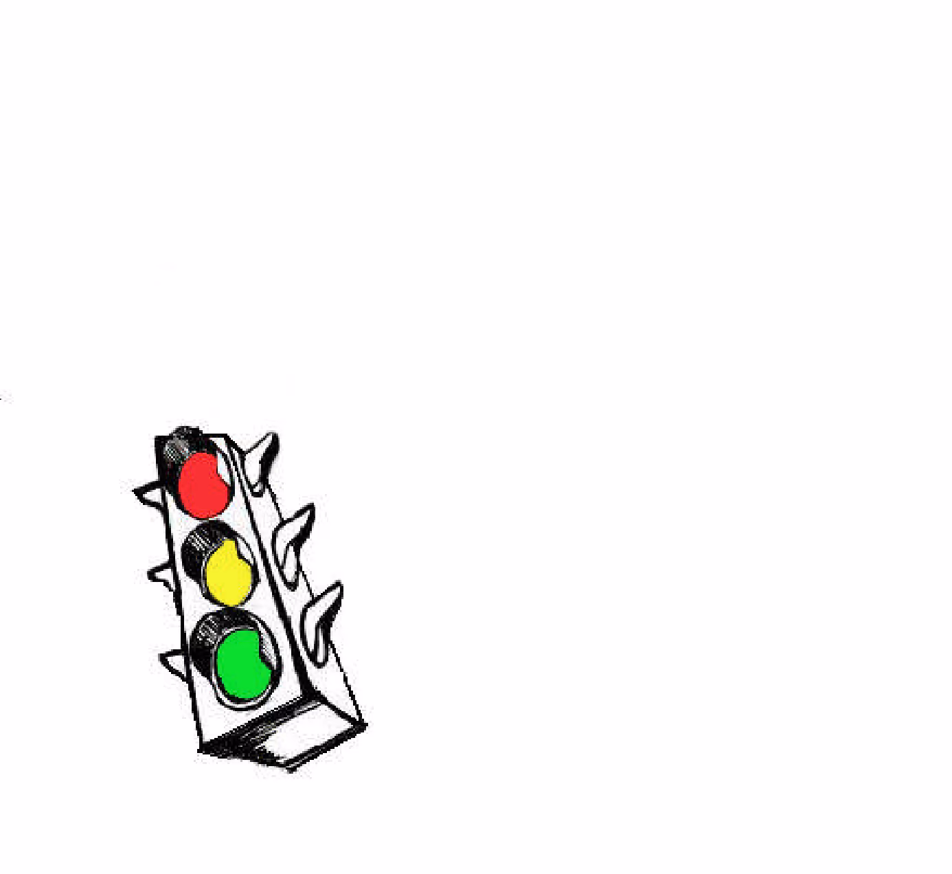 Vedlegg til b): trafikklys i trepunktsperspektiv