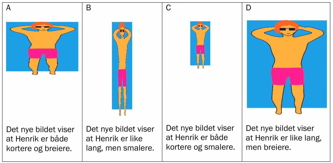 Alternativ A–D for det nye bildet av Henrik
