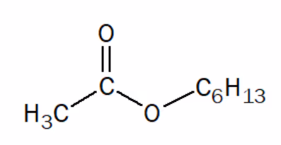 Strukturformel for esteren CH3COO–C6H13