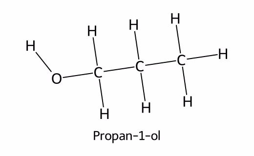Fullstendig strukturformel for propan-1-ol