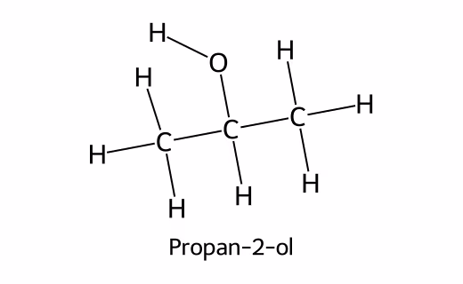 Fullstendig strukturformel for propan-2-ol