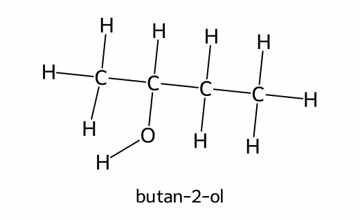 Strukturformel for butan-2-ol