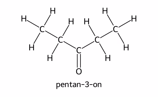 Strukturformel for pentan-3-on
