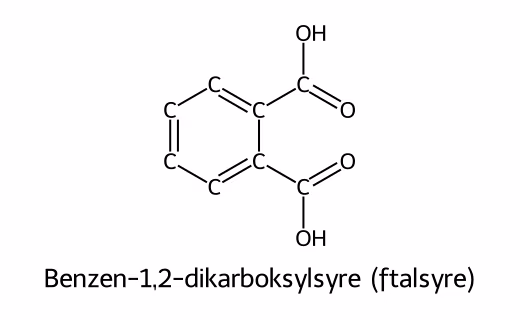 Strukturformel for benzen-1,2-dikarboksylsyre (ftalsyre)