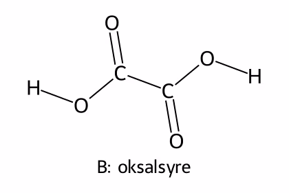Strukturformel for oksalsyre (B)