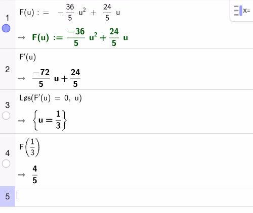 Utregning i GeoGebra CAS