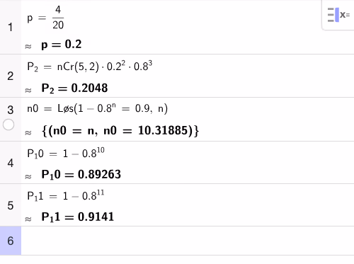 Beregning i GeoGebra CAS