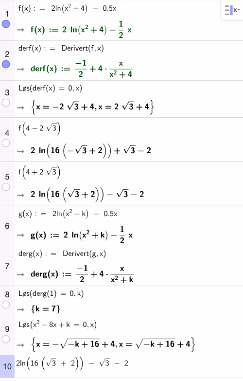 CAS-utregning for b, c og d