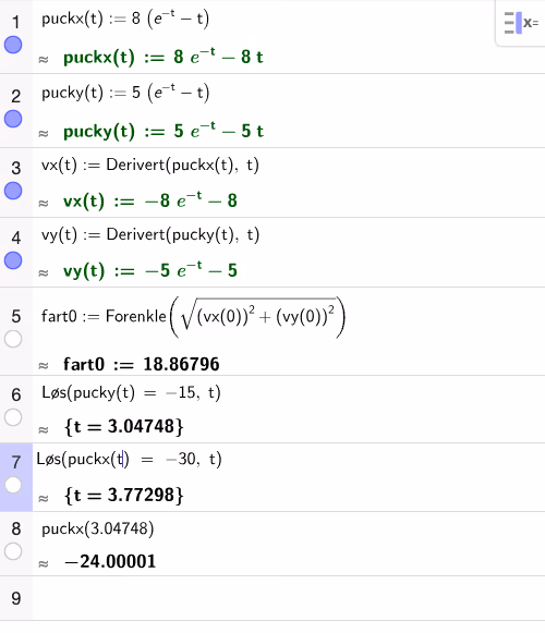GeoGebra CAS-utregning