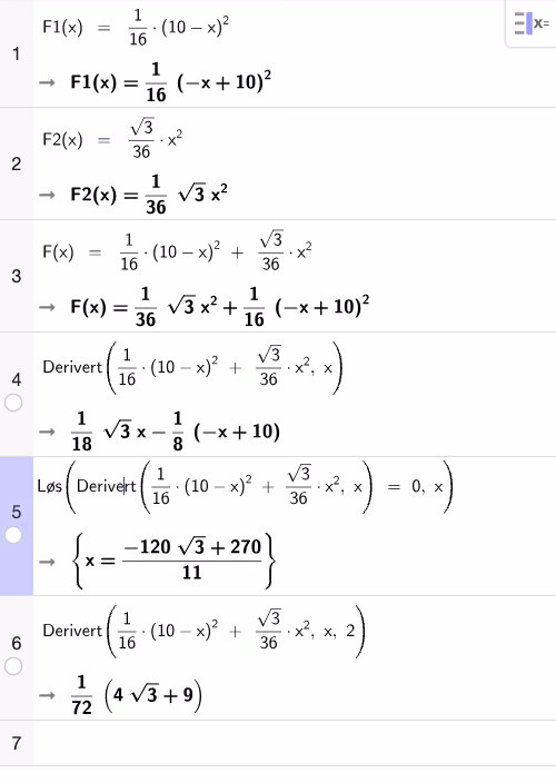 Løsning i GeoGebra CAS
