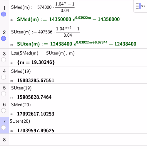 Løsning i GeoGebra CAS