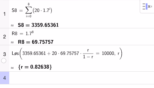 GeoGebra CAS-utregning