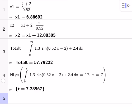 Løsning i GeoGebra CAS