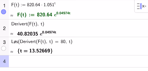 GeoGebra CAS løsning for oppgave 2-1b