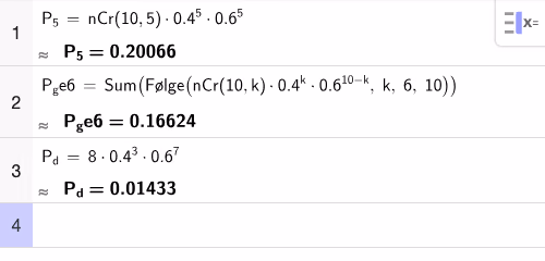 Beregning i GeoGebra CAS