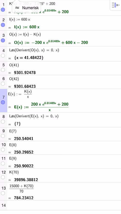 GeoGebra CAS – Edison biler