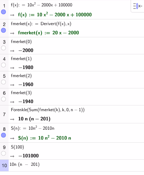 Løsning i GeoGebra CAS