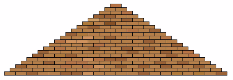 Murvegg i pyramideform
